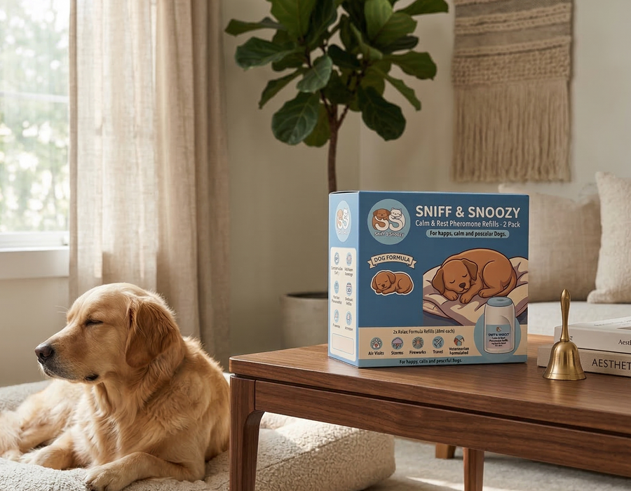 Happy pet owner with calm dog and cat